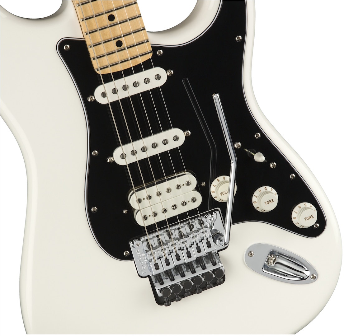 Fender player stratocaster floyd rose hss mn polar white on sale