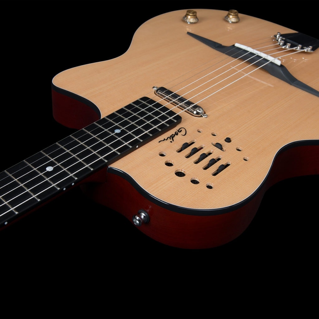 GODIN MULTIAC GYPSY JAZZ HYBRID ELECTRIC ACOUSTIC GUITAR NATURAL WITH TRIC CASE KBB