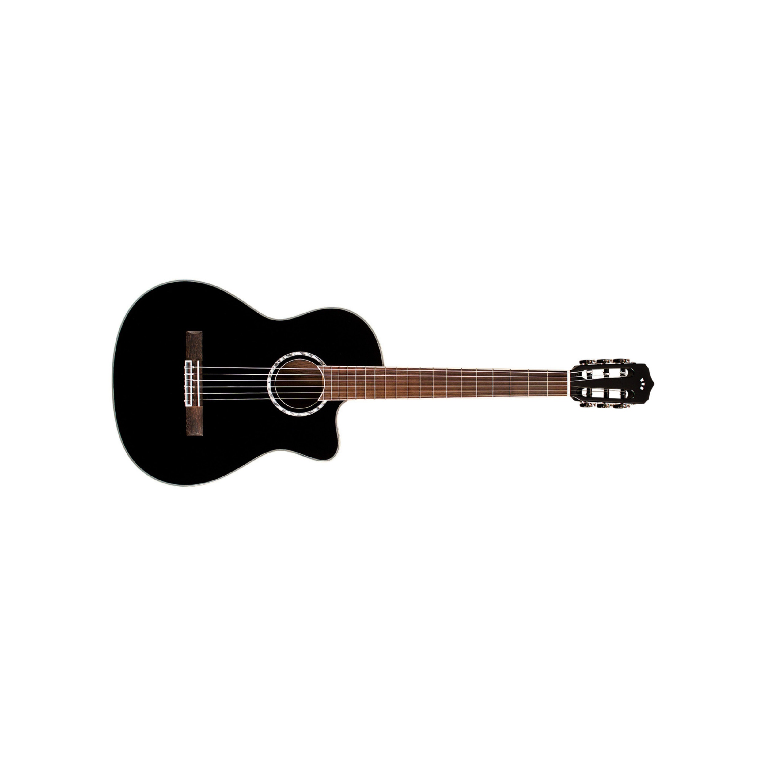 CORDOBA FUSION 5 JET BLACK SOLID SPRUCE TOP CUTAWAY ELECTRIC NYLON STRING CLASSICAL GUITAR Rockshop