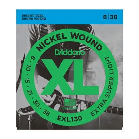 DADDARIO EXL130 EXTRA SUPER LIGHT GAUGE ELECTRIC GUITAR STRING SET 8 10 15 21 30 38 Rockshop