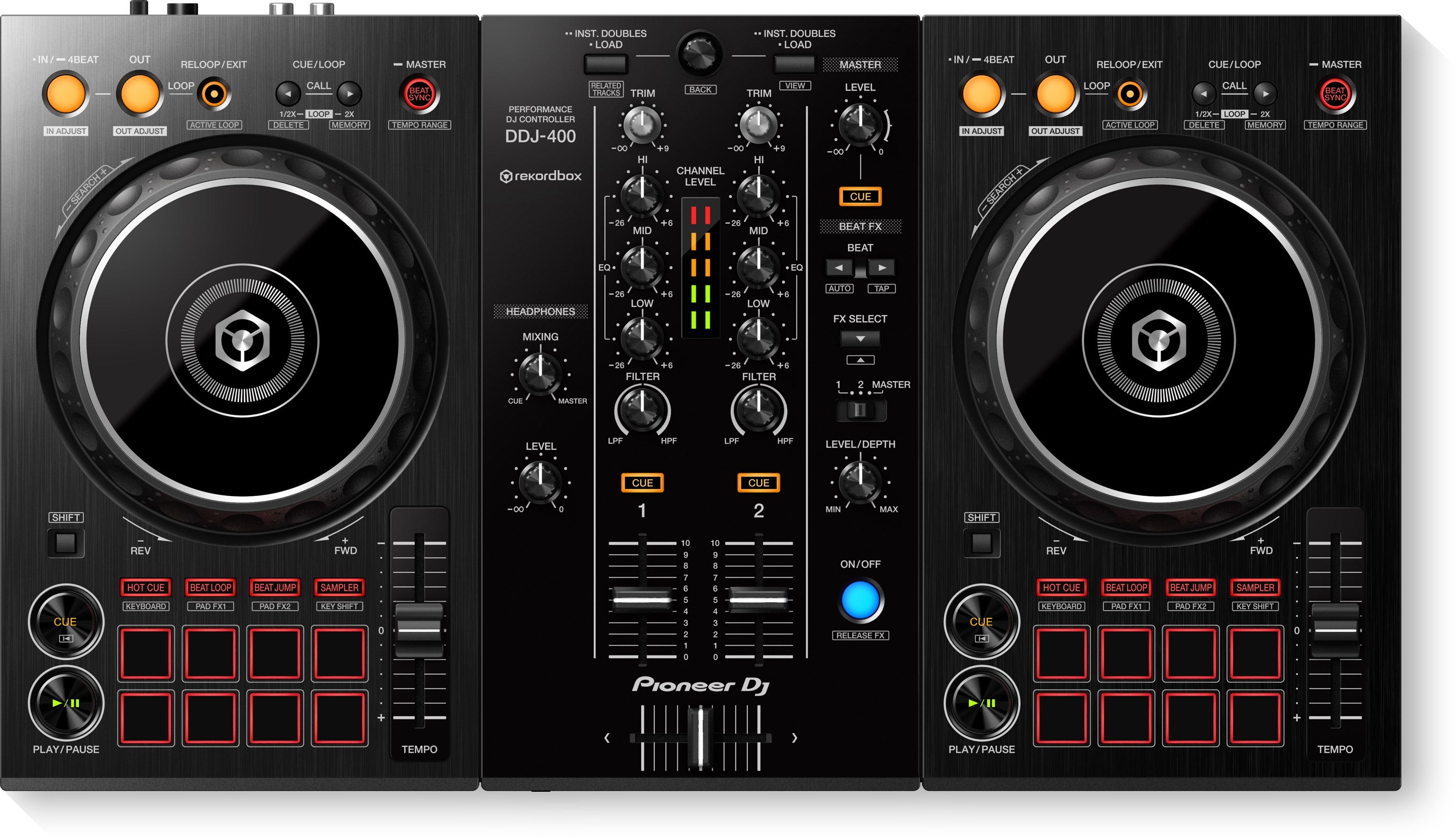 PIONEER DDJ-400 2-CHANNEL PERFORMANCE DJ CONTROLLER FOR REKORDBOX DJ DDJ400  KBB