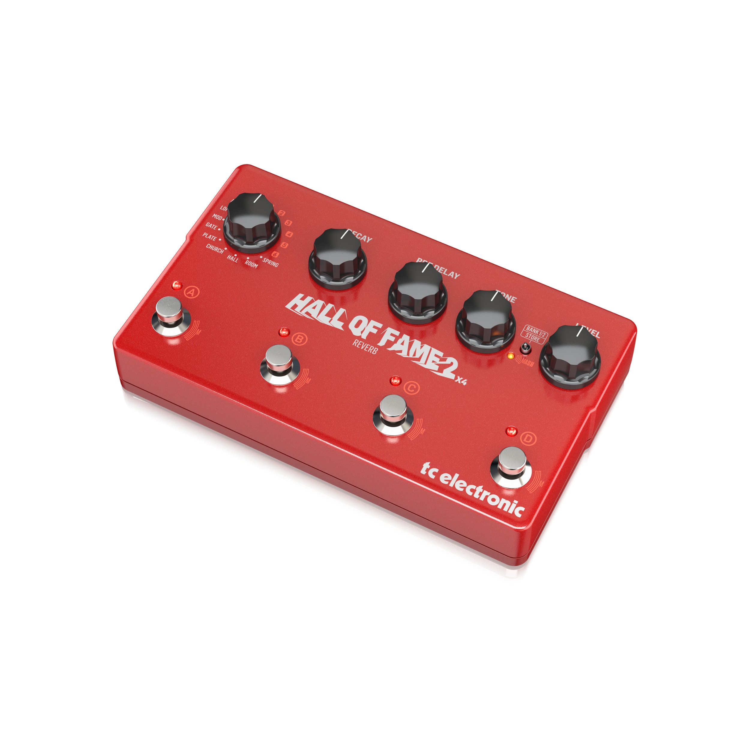 TC ELECTRONIC HALL OF FAME 2 X4 ACCLAIMED REVERB PEDAL EXPANDED WITH 4 MASH  SWITCHES, SHIMMER REVERB & 8 REVERB PRESETS Rockshop