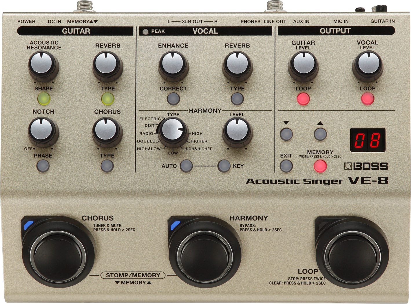 BOSS VE-1 VOCAL ECHO VOCAL EFFECTS UNIT VE1 Rockshop BOSS VE-1 VOCAL ECHO VOCAL EFFECTS UNIT VE1 Rockshop